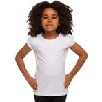 Lovetti Beyaz Basic Kız Çocuk Sıfır Yaka Karpuz Kol Tişört