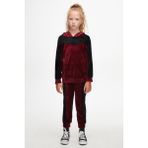 Lovetti Bordo Siyah Kız Çocuk Robalı Kadife Takım - 6 Yaş - Bordo - Siyah