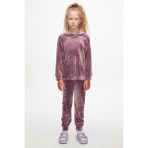 Lovetti Gül Kurusu Kız Çocuk Kadife Alt Üst Takım - 4 Yaş