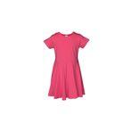 Lovetti Kız Çocuk Düz Basic Kısa Kol Elbise - 2 Yaş - Nar Çiçeği