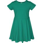Lovetti Kız Çocuk Düz Basic Kısa Kol Elbise - 3 Yaş - Koyu Yeşil