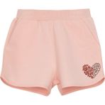 Lovetti Kız Çocuk Kalp Baskılı Iki Iplik Şort - Açık Pudra - 1 Yaş