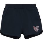 Lovetti Kız Çocuk Kalp Baskılı Iki Iplik Şort - Koyu Lacivert - 6 Yaş