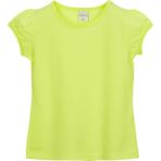Lovetti Kız Çocuk Kısa Kollu Basıc Tişört - 2 Yaş - Neon Sarı