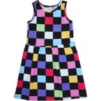 Lovetti Kız Çocuk Op Art Checkers Desen Kolsuz Elbise - 2 Yaş - Desenli