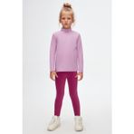 LOVETTI Lila Basic Kışlık Yarım Balıkçı Yaka Uzun Kollu Kız Çocuk Tişört