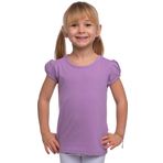 Lovetti Lila Basic Kız Çocuk Sıfır Yaka Karpuz Kol Tişört