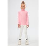 Lovetti Pembe Basic Kışlık Tam Balıkçı Yaka Uzun Kollu Kız Çocuk Tişört