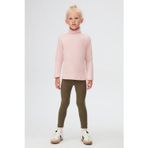 Lovetti Pudra Pembe Basic Kışlık Tam Balıkçı Yaka Uzun Kollu Kız Çocuk Tişört
