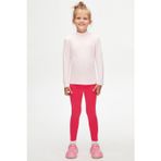 LOVETTI Uçuk Pembe Basic Kışlık Yarım Balıkçı Yaka Uzun Kollu Kız Çocuk Tişört