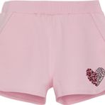 Lovetti Uçuk pembe İki İplik Kalp Basklı Kız Çocuk Şort