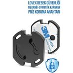 LOVEX Otomatik Kapanan Bebek Priz Koruması Tekli Elektrik Prizi Koruma Kapağı Ev İçin Güvenlik - Siyah