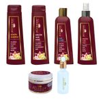 LOVEX Saç Düzleştirici Bitkisel Keratin Şampuan Saç Kremi Keratinli Maske Keratin Spreyi Saç Serumu & Saç Sütü Kuaförlerin Kullandığı Saç Düzleştirme Ürünleri Evde Keratin Terapisi Saç Bakımı Uygulama Seti