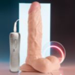 LOVEX Titreşimli Büyük Penisler 21cm Gerçekçi Erkek Penisi Ten Dokusunda 7 Farklı Titreşim Özellikli Vantuzlu Dildo Realistik Yapay Kalin Penis Kadın Vibratörü Erkek Penisleri Anal Orgazm Vibratörü - GİZLİ PAKETLEME