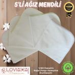 Lovimom Premium Pamuk Penye Bebek Ağız Mendili 5’li Set – Ekstra Yumuşak, Büyük Boy Büyük Boy Salya Mendili 28X28 cm - 0 - 3 Yaş - Renkli