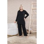 LOVİNS Geniş Kalıp Anne Takımı Kışlık Uzun Kollu Büyük Beden Pijama Takımı Ikili Takım