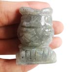 Lovionus89 Ay Taşı Şifa Kristal Taş, Figür Dekor Baykuş Kuş Koruyucu El Oyması Taş Heykel, 4 mm
