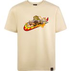 Loviras Bej Anime Tişört Orijinal Nakışlı Kyojuro Rengoku Demon Slayer Relaxed Fit Tshirt - 2XL