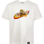 Loviras Beyaz Anime Tişört Orijinal Nakışlı Kyojuro Rengoku Demon Slayer Relaxed Fit Tshirt - 2XL - Kırık Beyaz