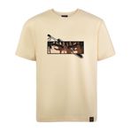 Loviras erkek tişört anime premium kalite Berserk nakışlı tshirt |%100 Orijinal işlemli " Guts " pamuklu kısa kollu basic tişört | ince detay bisiklet yaka nakışlı anime baskılı tişört (Bej, S)