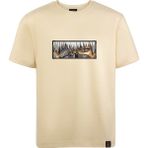 Loviras Loose Fit Bej Kısa Kollu Unisex Tişört Bisiklet Yaka Full Nakışlı Anime Tokyo Ghoul Tshirt