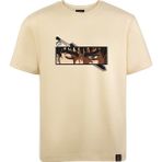 Loviras Unisex Bej Bisiklet Yaka Pamuklu Tshirt Nakışlı Berserk Guts Anime Regular Tişört - 2XL