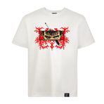 Loviras Unisex oversize tişört anime full nakışlı bisiklet yaka tişört | Orijinal Berserk Guts Premium kalite Pamuklu anime unisex t-shirt (Beyaz, XL)