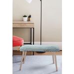 LOVİSSE HOME Gri Gürgen Kumaş Ahşap Ayaklı Retro Dekoratif Puf, Bench, Koltuk Sandalye Berjer Handmade Teddy