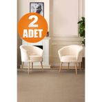 LOVİSSE HOME Milano krem Berjer 2 Adet Tekli Koltuk, Ofis, Misafir, Bekleme koltuğu, otel, eczane, Çay Seti