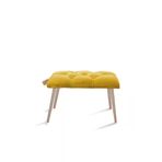 Lovısse Home Sari Arya Gurgen Retro Ahsap Ayakli Dekoratif Chester Bench Puf Koltuk Sandalye Handmade