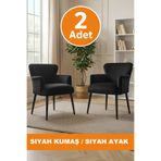LOVİSSE HOME Siyah Quantum Berjer, Siyah Ayak Tekli Koltuk, Ofis, Bekleme, Balkon, Sandalye, çayseti