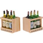 Lovoski 1:12 Dollhouse Minyatür Içecek Şarap Şişeleri ile Ahşap Raf Magnet 2 Takım (Yurt Dışından)