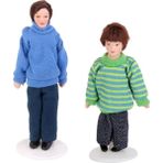 Lovoski 1:12 Dollhouse Porselen Bebek Küçük Boy Çocuklar Erkek Mavi Kazak W. Standları (Yurt Dışından) - Renkli