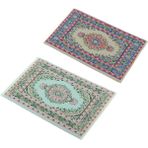 Lovoski 2 P Minyatür Zemin Kapsayan Türk Tarzı Kilim 1/12 Bebekler Ev Aksesuarı Için (Yurt Dışından) - Renkli