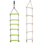 Lovoski 2x Çocuklar 5, 6 Rungs Halat Tırmanma Merdiveni Çocuk Park Backdyard (Yurt Dışından) - Renkli