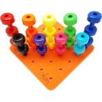 Lovoski 30 Adet Tall Stacker Kazık Pegboard Set Yapı Yapı Oyuncak Oyunları Hediyeler (Yurt Dışından) - Renkli