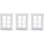 Lovoski 3x 1/12 Dollhouse Mini Ahşap Pencere Bebek Evi Dıy Dekorasyon (Beyaz) (Yurt Dışından) - Renkli