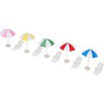 Lovoski 5 Takım 1/12 Dollhouse Plastik Plaj Sandalye Şemsiye Çocuklar Oyun Oyuncak # 6 Pretend (Yurt Dışından)