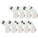 Lovoski 9 Adet Golf Club Demir Headcover 4,5,6,7,8,9, Pw, Sw, Aw Golf Aksesuarları Beyaz (Yurt Dışından)