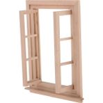 Lovoski Bebek Evi için Minyatür Boyasız Ahşap 6 Panel Pencere Çerçevesi (Yurt Dışından) - Renkli