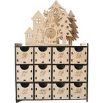 Lovoski Festival Xmas Için Doldurulabilir Noel Ahşap Advent Takvimi (Yurt Dışından) - Renkli