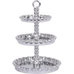 Lovoski Mini 3-Tier Metal Tatlı Kek Standı Tutucu Ekran Snack Raf Fr 1/12 Dollhouse Gümüş (Yurt Dışından) - Gri