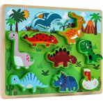 Lovoski Montessori Jigsaw Puzzle Beyin Oyunu Okul Öncesi Oyuncaklar Öğrenme Yolu 2-4 Dinozor (Yurt Dışından) - Renkli