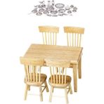 Lovoski Vintage Dollhouse Minyatür Mobilya 5x Masa Sandalye 40X Porselen Çay Seti (Yurt Dışından)