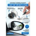 LOVYCO 2 Adet 360° Ayarlanabilir Kör Nokta Aynası - Geniş Açılı Park Yardımcısı - Tüm Araçlara Uyumlu