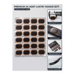 LOVYCO 24 Adet Profesyonel Bisiklet ve Motosiklet Lastik Yaması Seti - 5x3 cm Oval Soğuk Yama Tamir Kiti