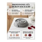 LOVYCO Gül Şekilli Silikon Kek Kalıbı - 3D Detaylı Çiçek Desenli Pasta, Sabun ve Kokulu Taş Kalıbı 13 CM