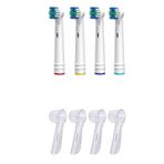 Lovyco Oral B Diş Fırçasına Uyumlu 4lu Yedek Başlık ve 4 Adet Koruyucu Başlık Fırça ve 4 Kapak