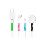 LOVYCO Spiral Kablo Koruyucu Silikon Set Şarj Kablosu Kulaklık Kablosu Koruyucu 4 LÜ