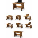 Lowell Home Ceviz Modüler Tekerlekli Çalışma Masası – 120X95X65 cm – Demonte RSYT-LWL34 - standart - Ahşap